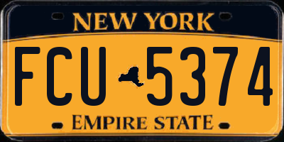 NY license plate FCU5374