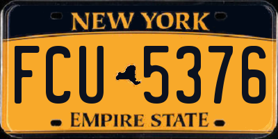 NY license plate FCU5376