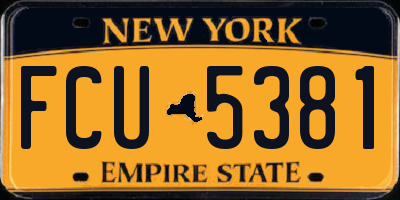 NY license plate FCU5381