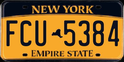 NY license plate FCU5384