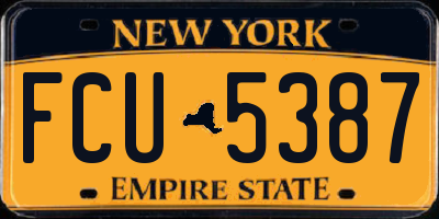NY license plate FCU5387