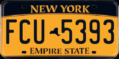 NY license plate FCU5393