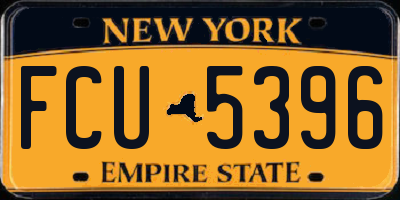 NY license plate FCU5396