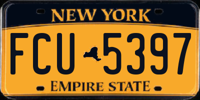 NY license plate FCU5397