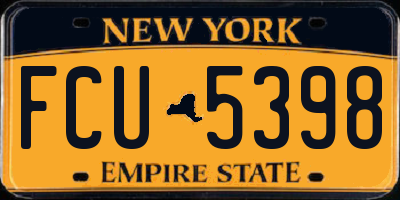 NY license plate FCU5398