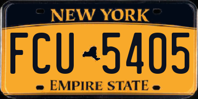 NY license plate FCU5405