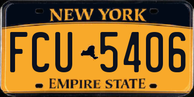 NY license plate FCU5406