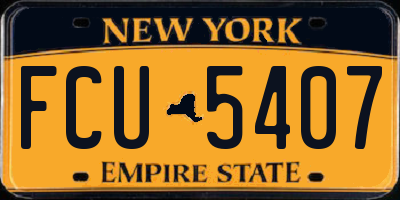 NY license plate FCU5407