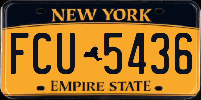 NY license plate FCU5436