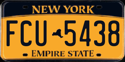 NY license plate FCU5438
