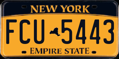 NY license plate FCU5443