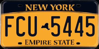 NY license plate FCU5445