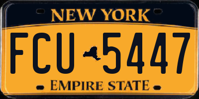 NY license plate FCU5447