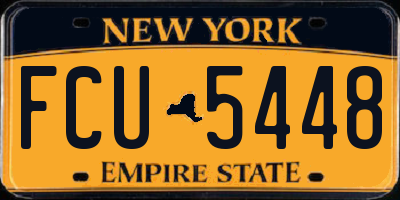 NY license plate FCU5448