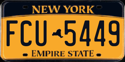 NY license plate FCU5449