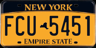 NY license plate FCU5451