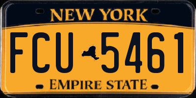 NY license plate FCU5461