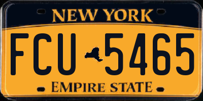 NY license plate FCU5465