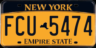 NY license plate FCU5474