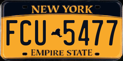 NY license plate FCU5477