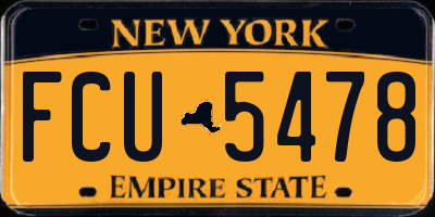 NY license plate FCU5478