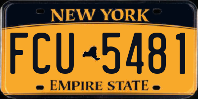 NY license plate FCU5481