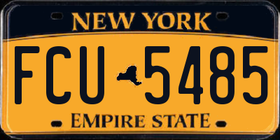 NY license plate FCU5485