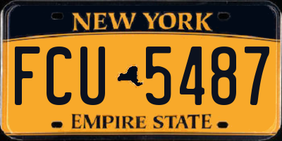 NY license plate FCU5487