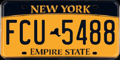 NY license plate FCU5488