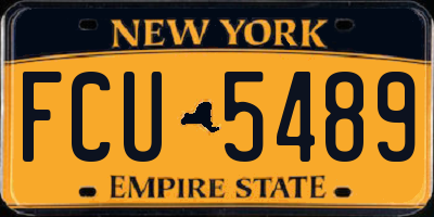 NY license plate FCU5489