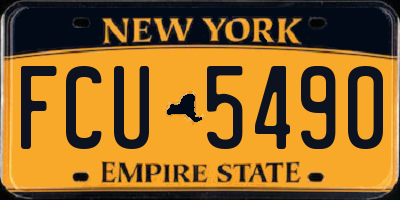 NY license plate FCU5490