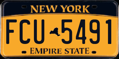 NY license plate FCU5491