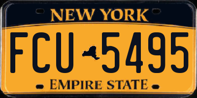 NY license plate FCU5495