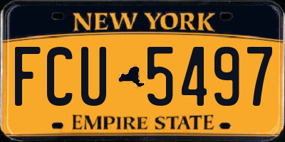 NY license plate FCU5497