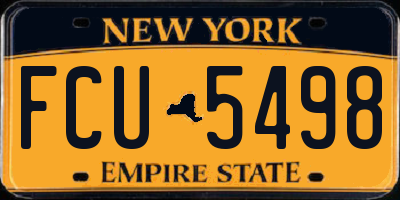 NY license plate FCU5498