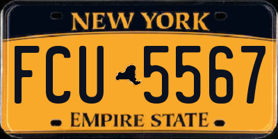 NY license plate FCU5567