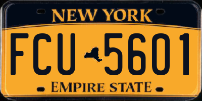 NY license plate FCU5601