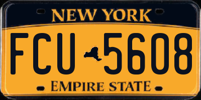 NY license plate FCU5608