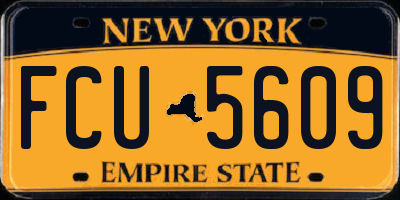 NY license plate FCU5609