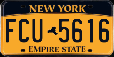 NY license plate FCU5616