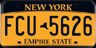 NY license plate FCU5626