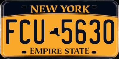 NY license plate FCU5630