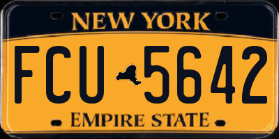 NY license plate FCU5642