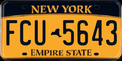 NY license plate FCU5643