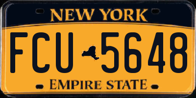 NY license plate FCU5648