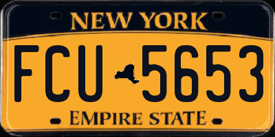 NY license plate FCU5653