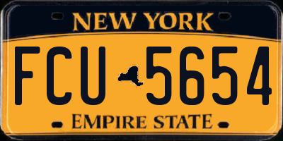 NY license plate FCU5654