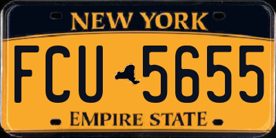 NY license plate FCU5655