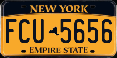 NY license plate FCU5656