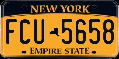 NY license plate FCU5658